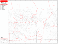 Rancho Cucamonga Digital Map Red Line Style